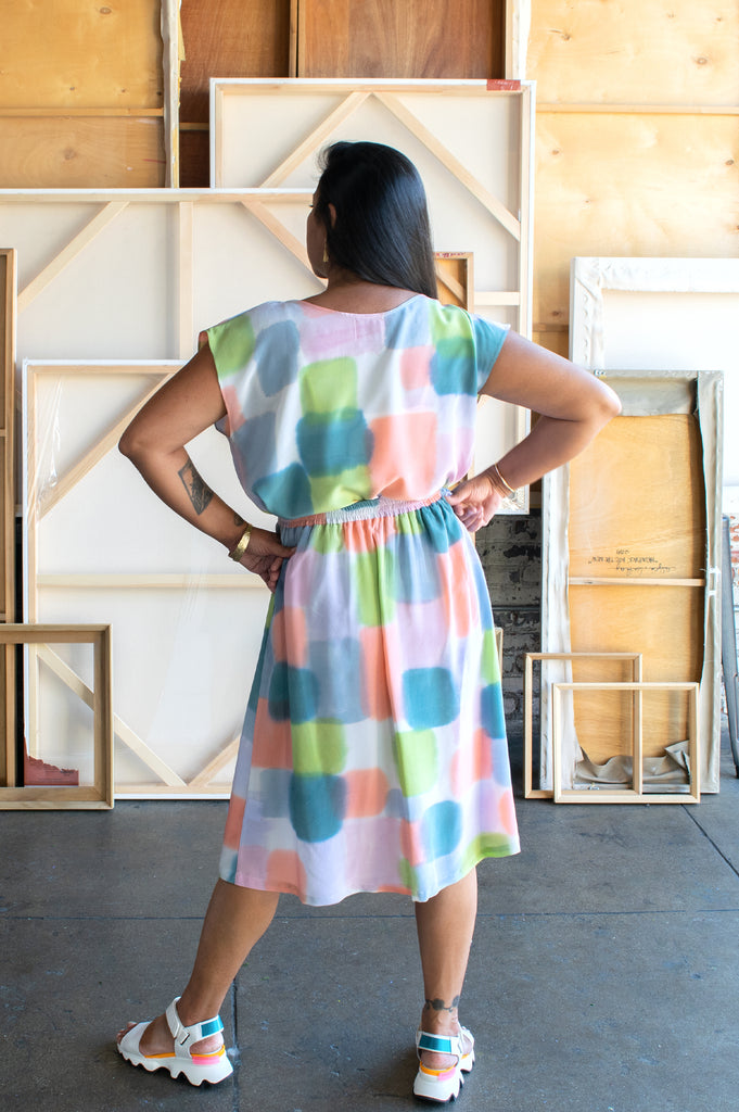 Hand Painted Rizzo Silk Skirt - Color Blocks